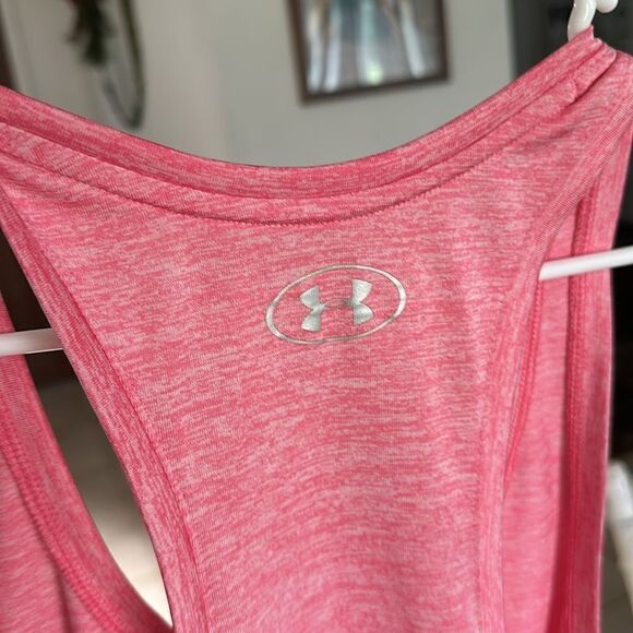 Under Armour Women’s Pink Loose Fit Racerback Tech Tank Top - Picture 5 of 7